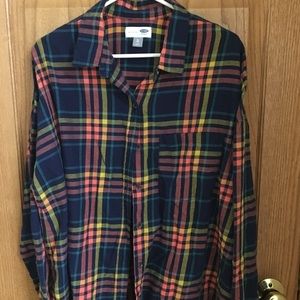 Plaid button down blouse